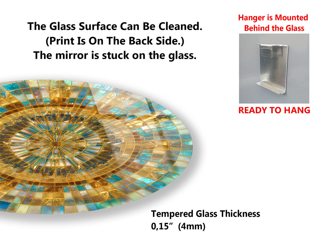 Radiant Spectrum Set – Colorful Mosaic Round Glass Wall Art Collection