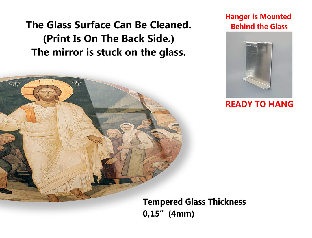 Divine Faith Round Glass Wall Art Set – Christian Religious Décor Collection