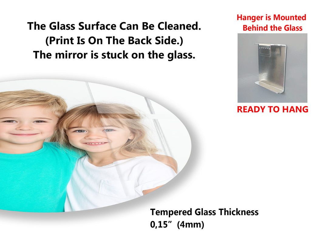 Cherished Bonds – Family & Pets Custom Round Glass Wall Art