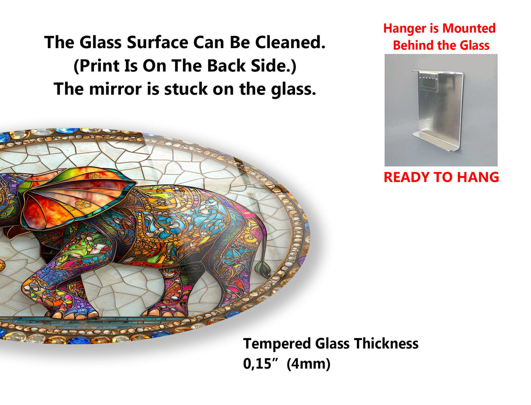 Eternal Wisdom Trio – Elephant & Tree of Life Round Glass Wall Art Set