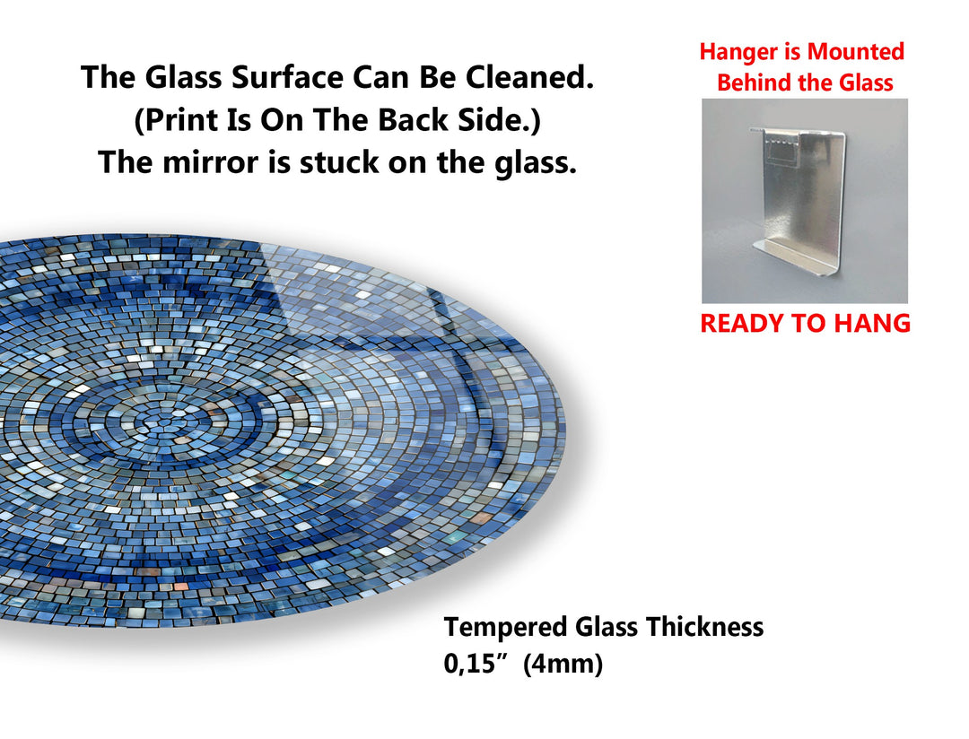 Radiant Reflections Trio – Gold & Silver Mosaic Round Glass Wall Art Set