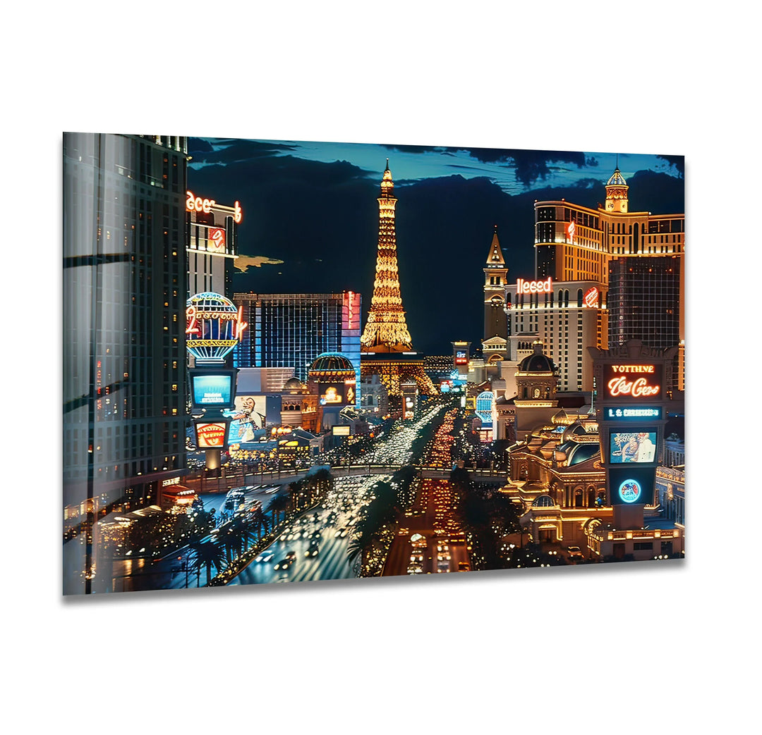 City Las Vegas Glass Wall Art - MyPhotoStation
