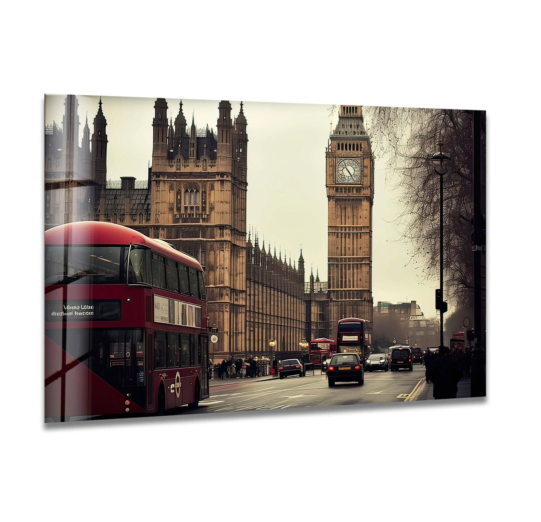 London Big Ben Landscape Glass Wall Art glass art painting, glass art for the Wall