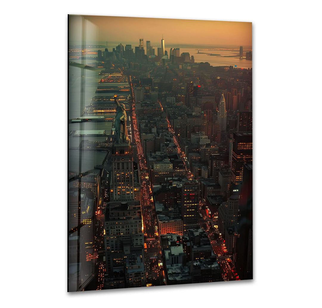 Manhattan City Landscape Glass Wall Art Glass Printing Wall Art, Print photos on glass