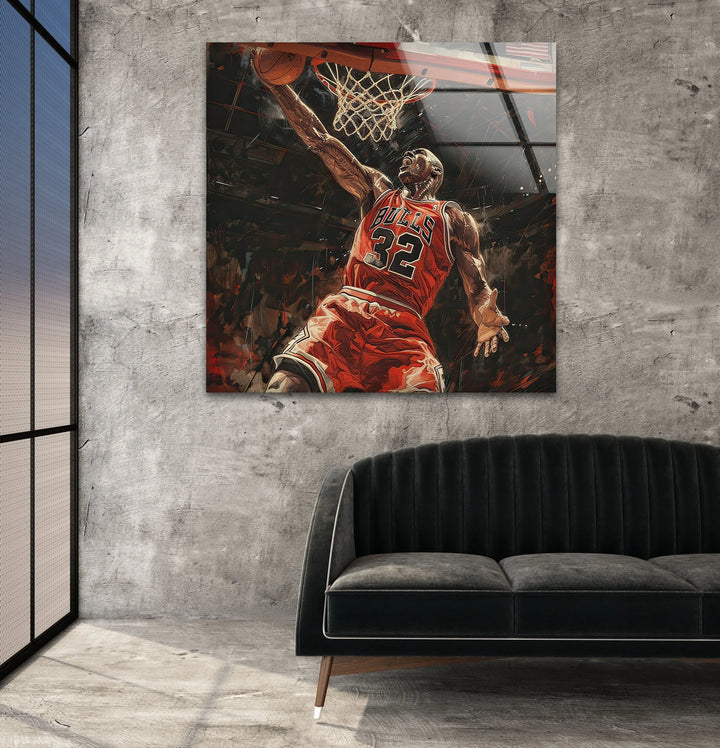 Michael Jordan Basketball Glass Wall Art art glass wall art, glass wall art pictures