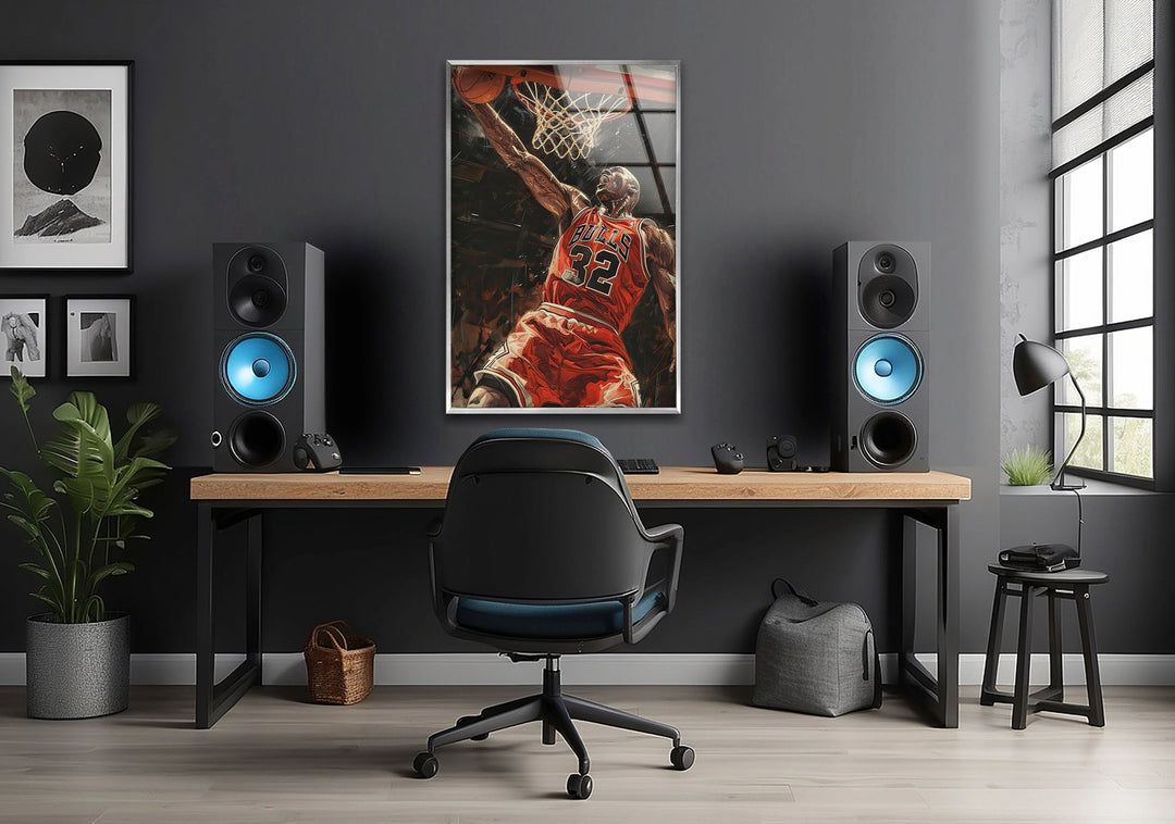 Michael Jordan Basketball Glass Wall Art glass image printing, glass prints from photos