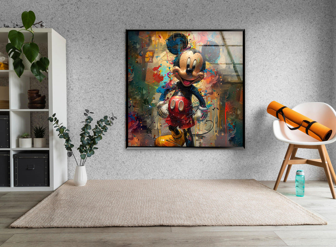 Color Splash Icon Glass Wall Art Designs