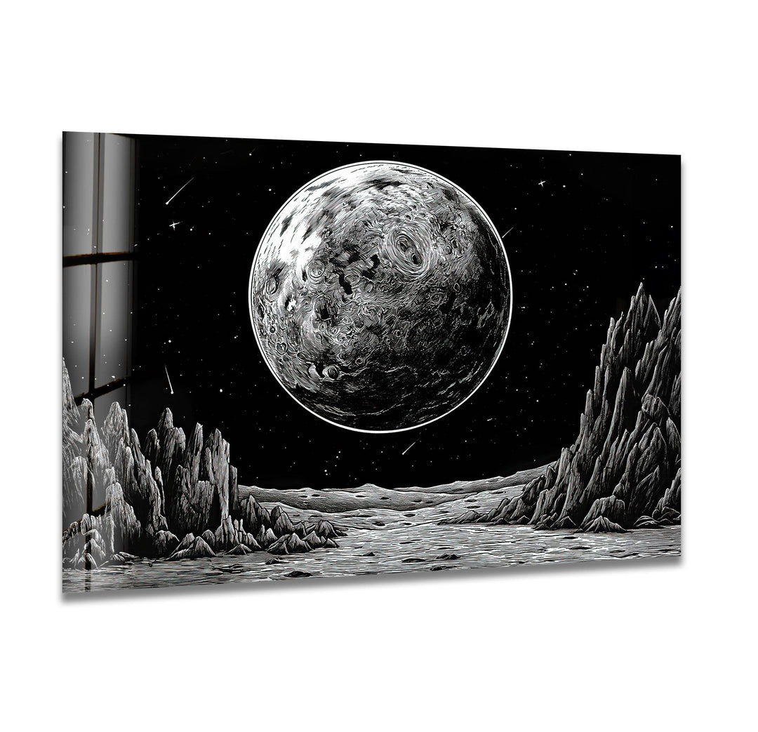 Black Moon Glass Wall Art Glass Printing Wall Art, Print photos on glass