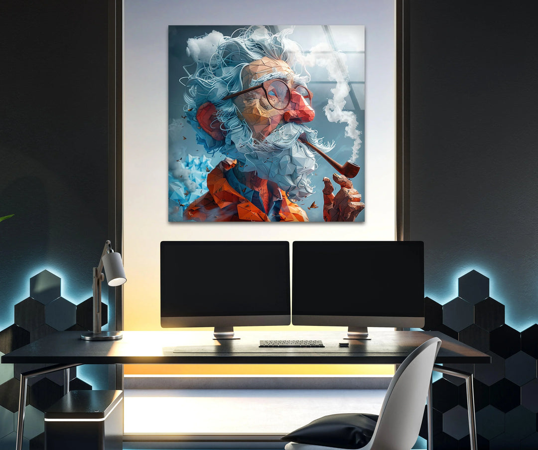 Mosaic Portrait Tempered Glass Wall Art - MyPhotoStation