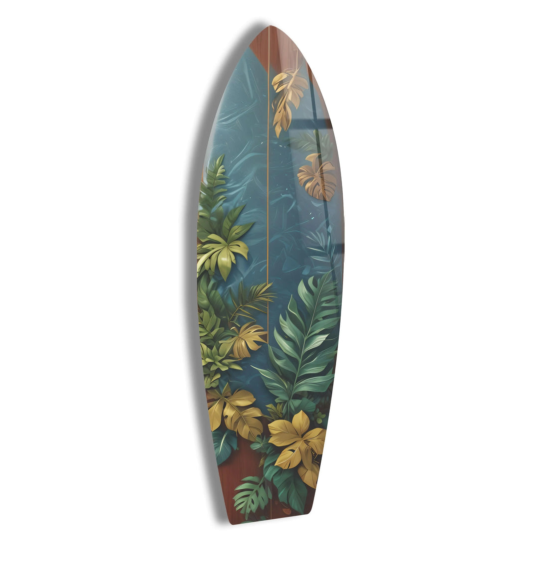 Botanical Leafs Surfboard Wall Art - MyPhotoStation