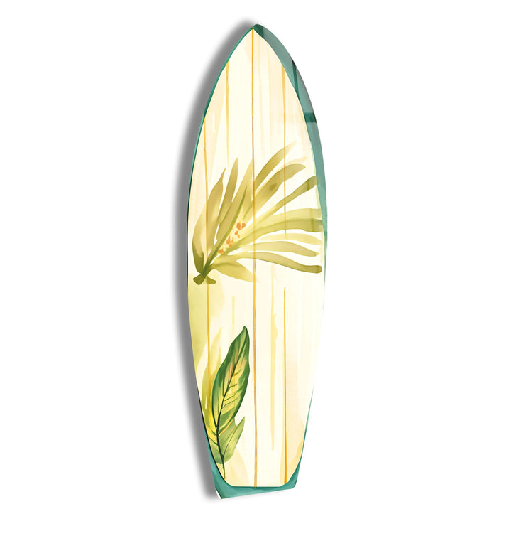 Green Leaf Surfboard Wall Art - MyPhotoStation