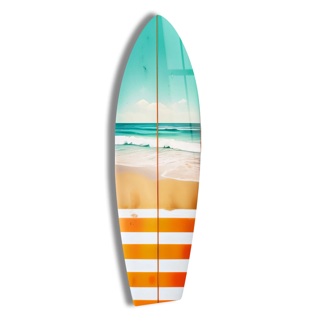 Striped Surfboard Wall Art – A Coastal Decor Statement - MyPhotoStation