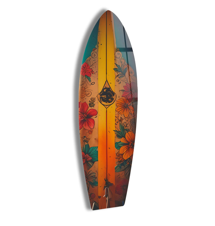 Botanical Vintage Surfboard Wall Art - MyPhotoStation