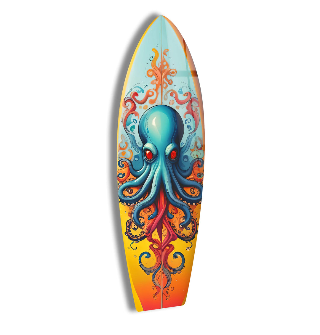 Blue Octopus Surfboard Wall Art - MyPhotoStation