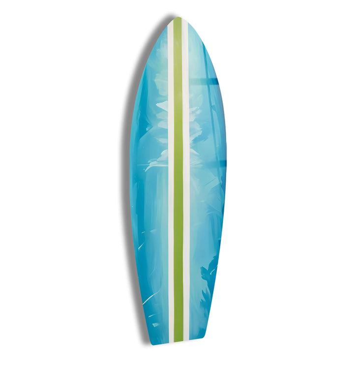 Blue Green Line Surfboard Wall Art - MyPhotoStation