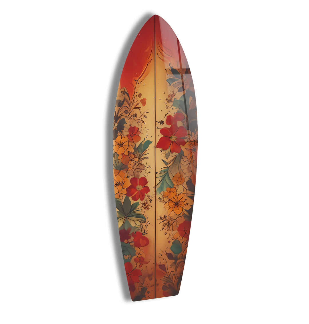 Beauty Vintage Flowers Surfboard Wall Art - MyPhotoStation