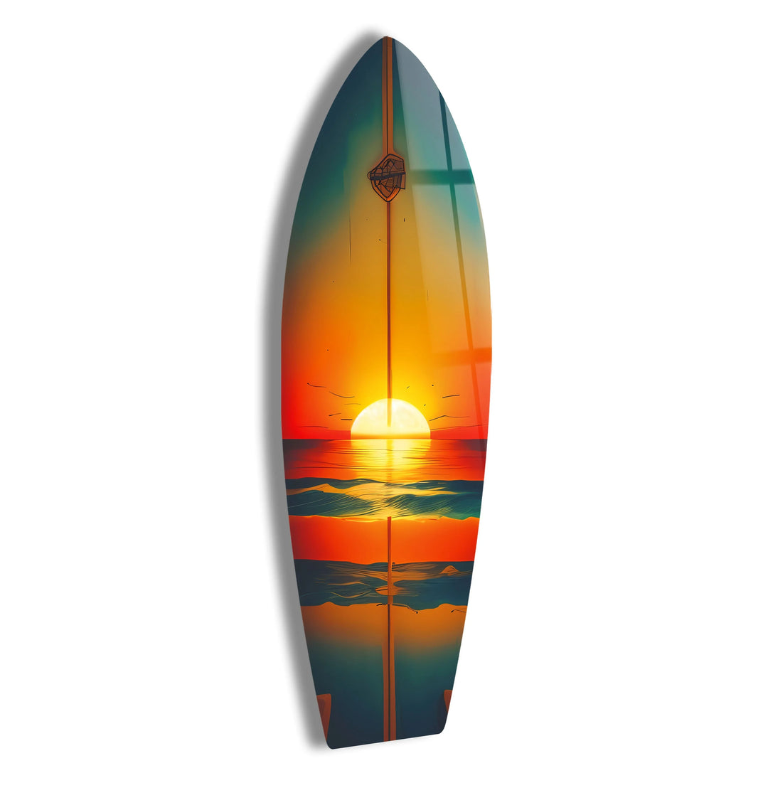 Sunset On The Beach Surfboard Wall Art - MyPhotoStation