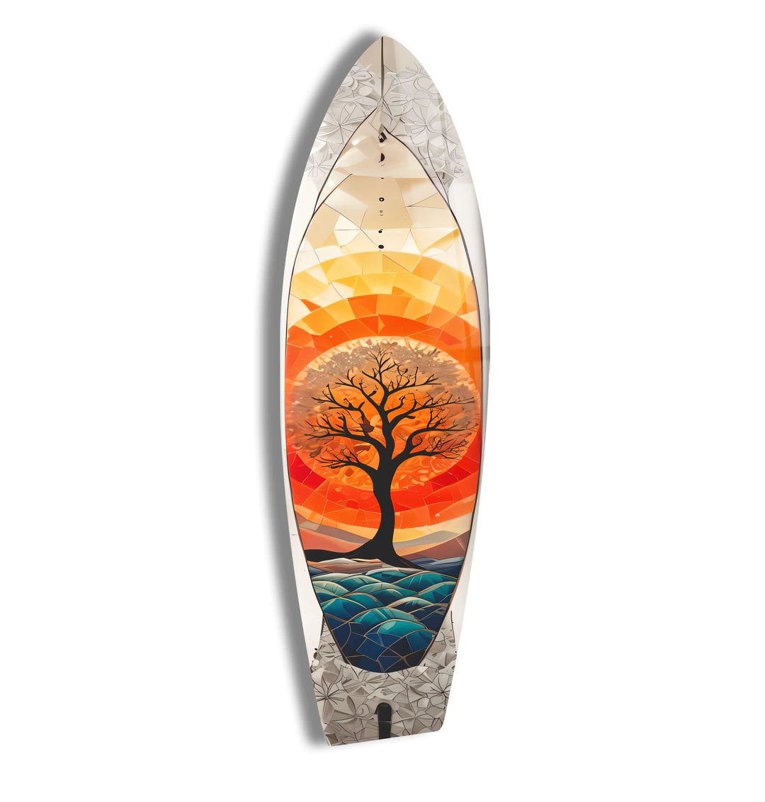 Stained Orange Tree Surfboard Wall Art - MyPhotoStation