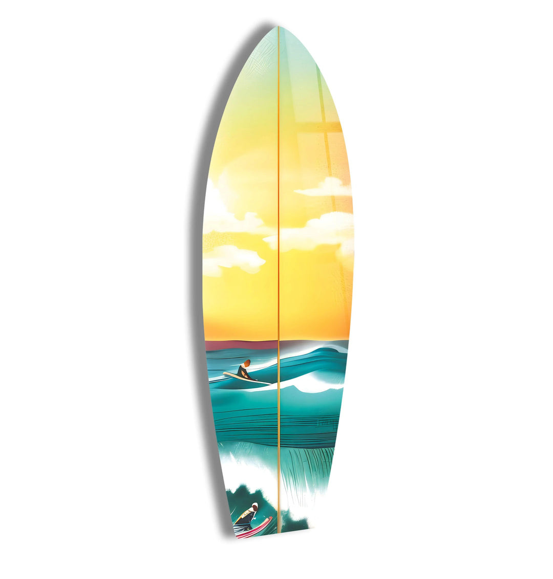 Sea Sunset Art Surfboard Wall Art - MyPhotoStation