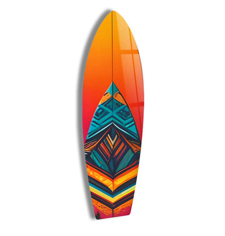 Blue Orange Details Surfboard Wall Art - MyPhotoStation