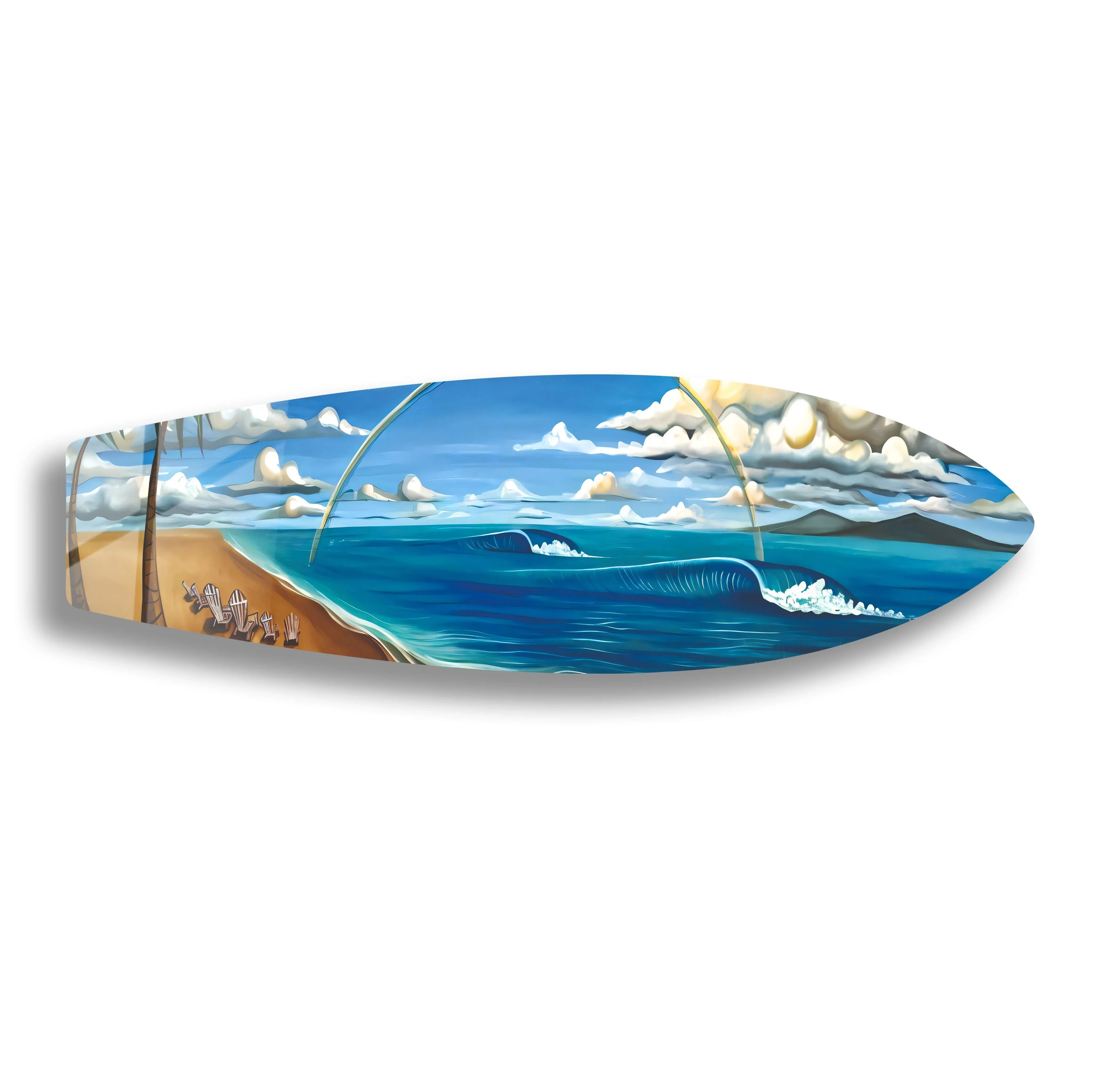 Surfer’s Paradise Glass Wall Art – A Vibrant Beach Scene - MyPhotoStation