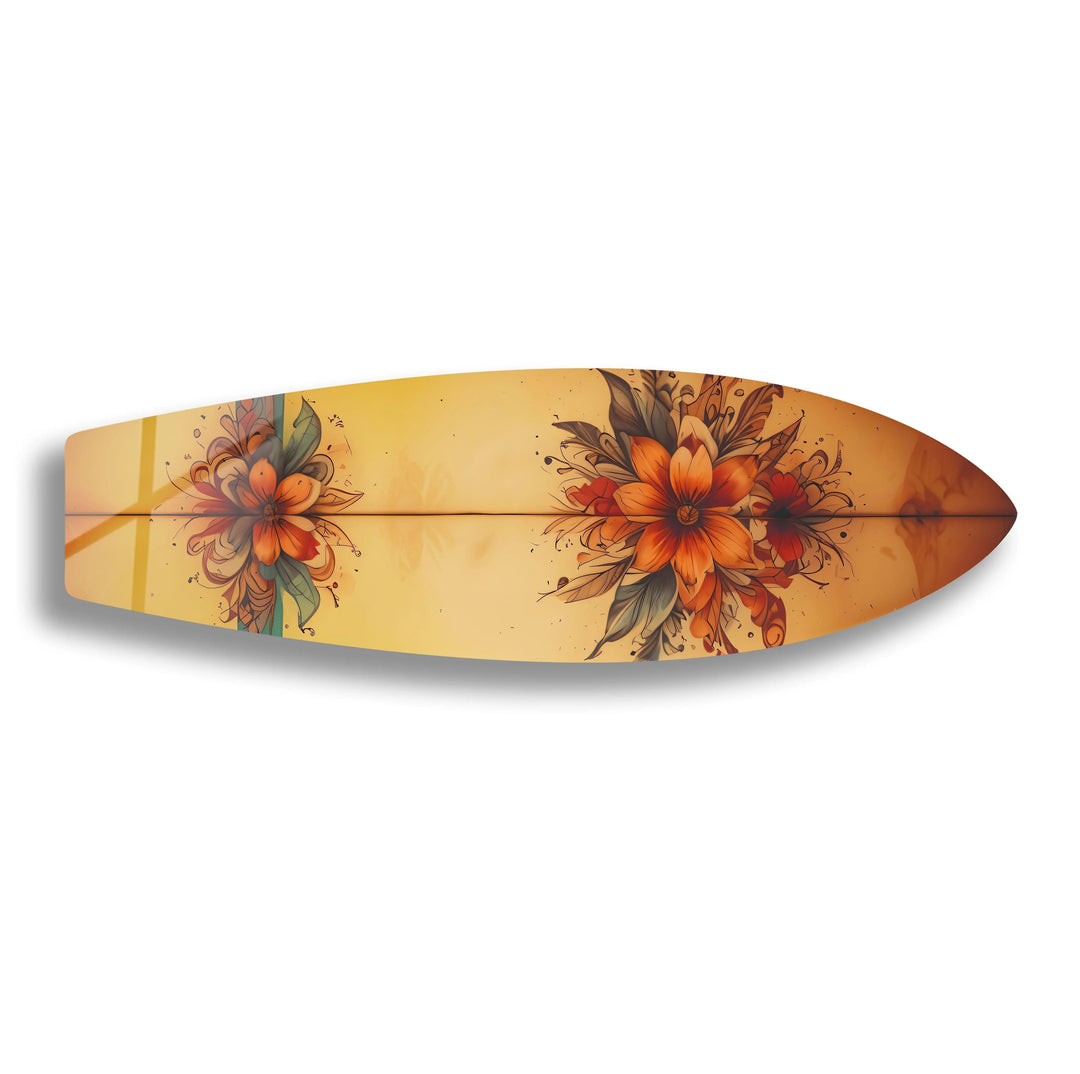 Vintage Botanical Surfboard Wall Art - MyPhotoStation
