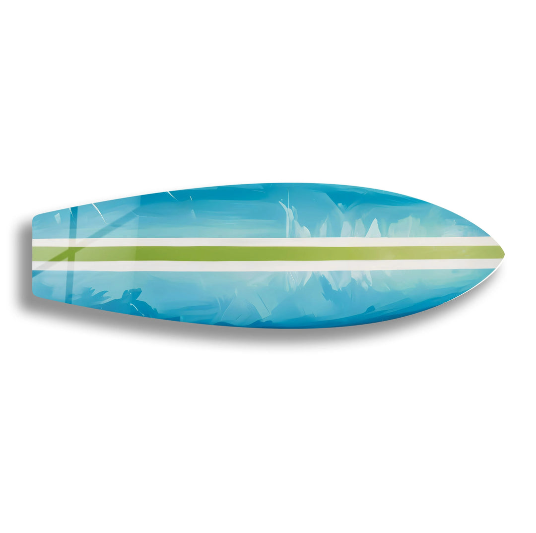 Blue Green Line Surfboard Wall Art - MyPhotoStation