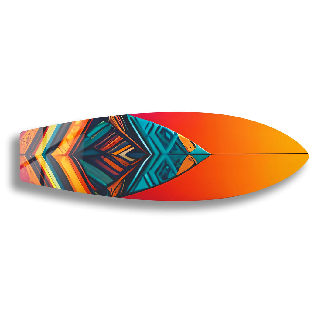 Blue Orange Details Surfboard Wall Art - MyPhotoStation