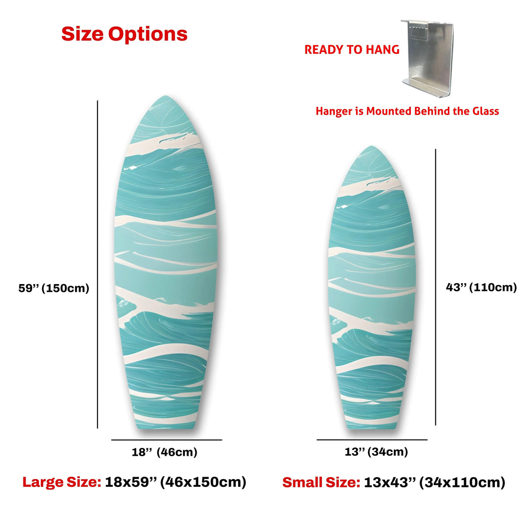 Blue Sea Wave Surfboard Wall Art - MyPhotoStation