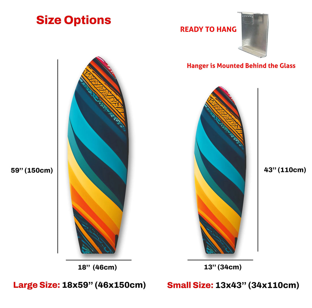 Blue Orange Art Surfboard Wall Art - MyPhotoStation