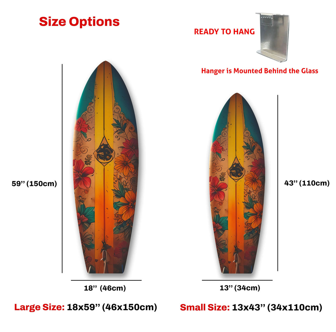 Botanical Vintage Surfboard Wall Art - MyPhotoStation