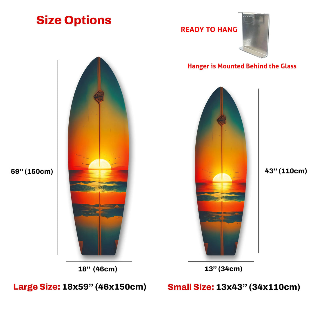Sunset On The Beach Surfboard Wall Art - MyPhotoStation