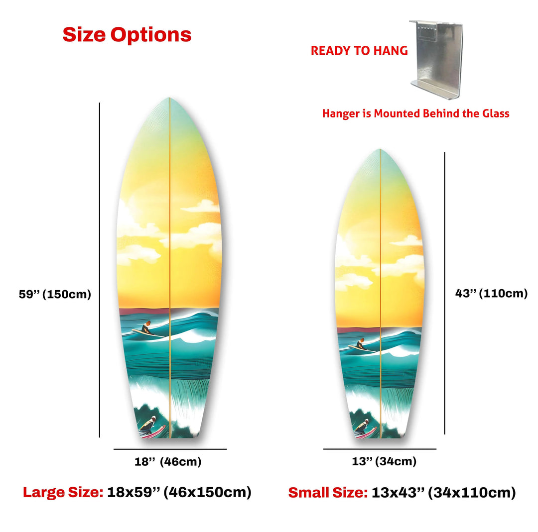 Sea Sunset Art Surfboard Wall Art - MyPhotoStation