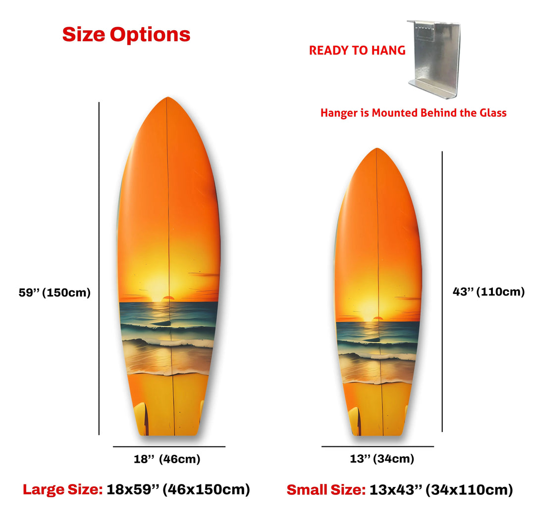 Golden Sunset Surfboard Wall Art – Coastal Beach Decor - MyPhotoStation