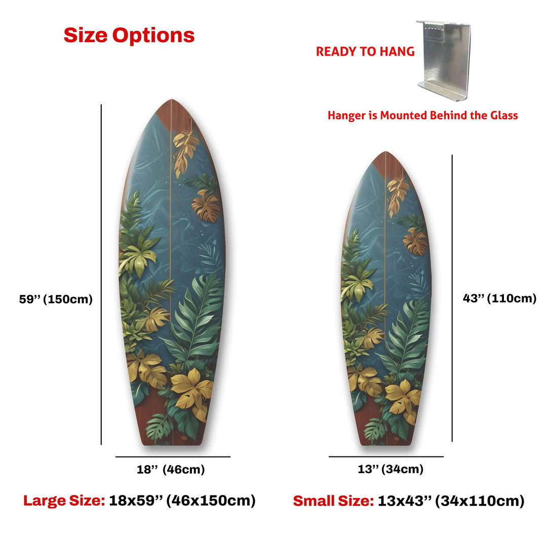 Botanical Leafs Surfboard Wall Art - MyPhotoStation