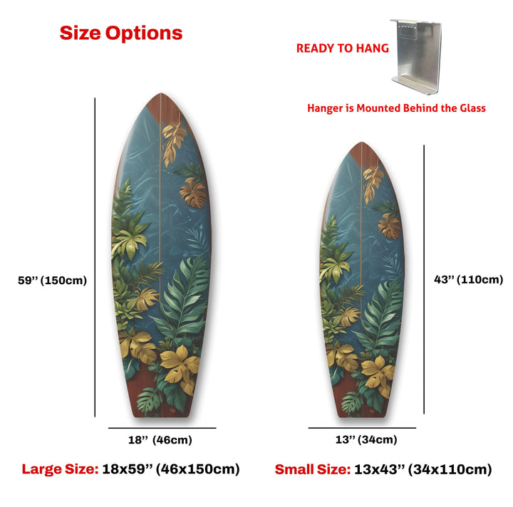 Botanical Leafs Surfboard Wall Art - MyPhotoStation