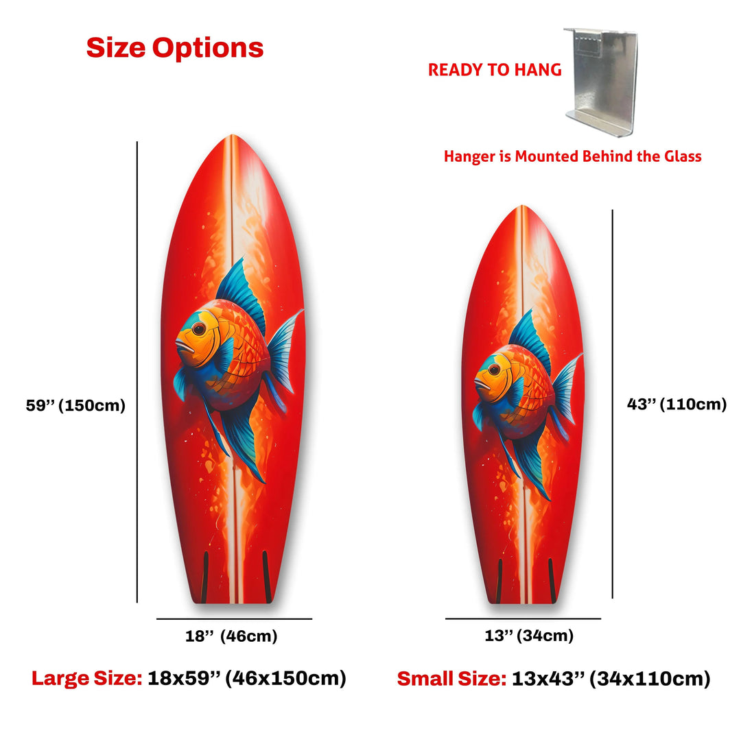 Red Fish Surfboard Wall Art - MyPhotoStation