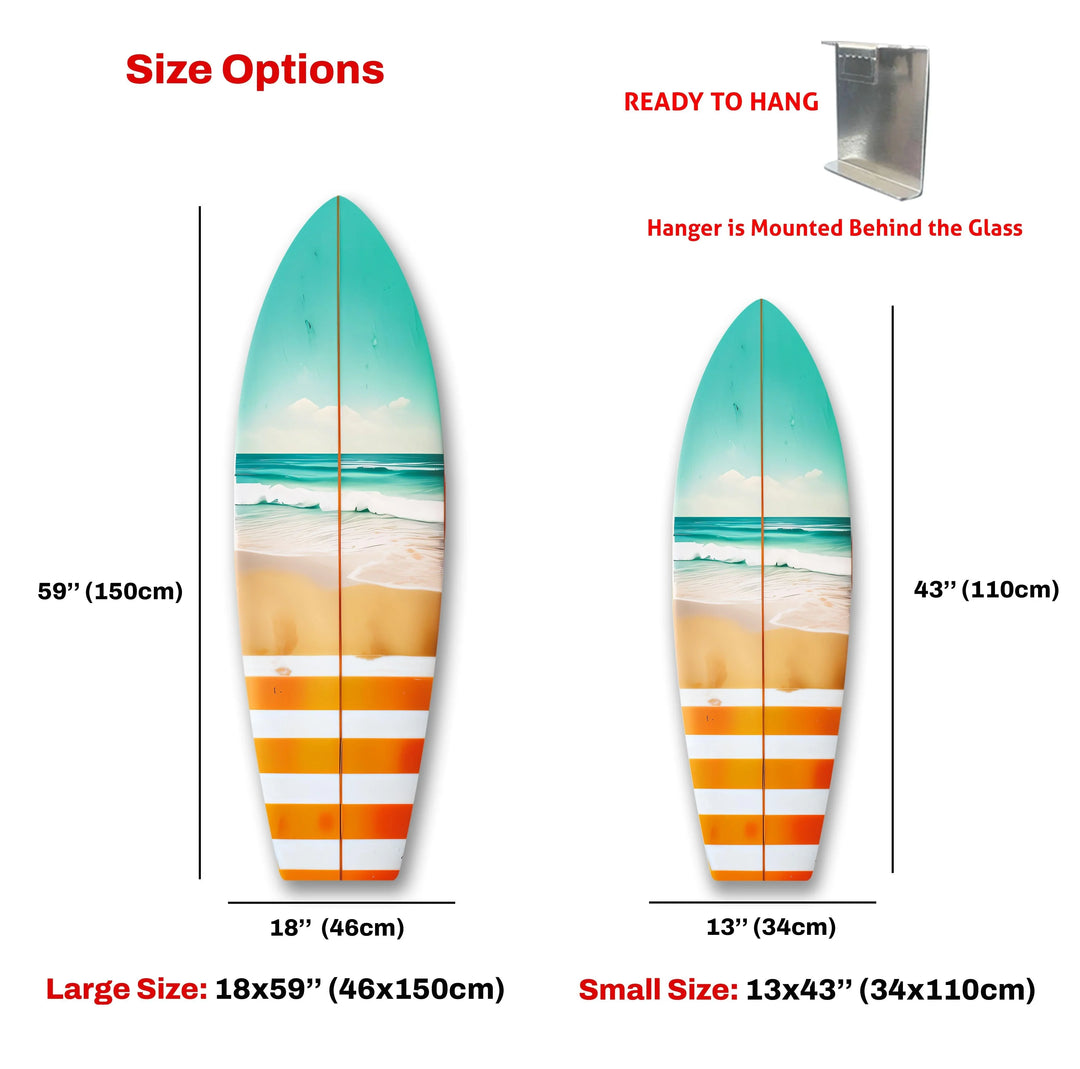 Striped Surfboard Wall Art – A Coastal Decor Statement - MyPhotoStation