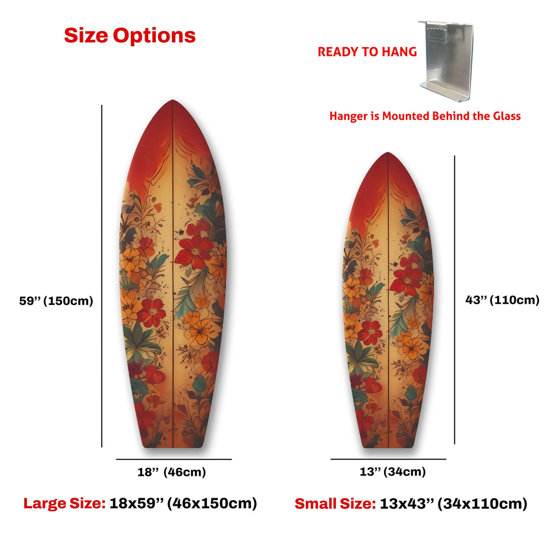 Beauty Vintage Flowers Surfboard Wall Art - MyPhotoStation