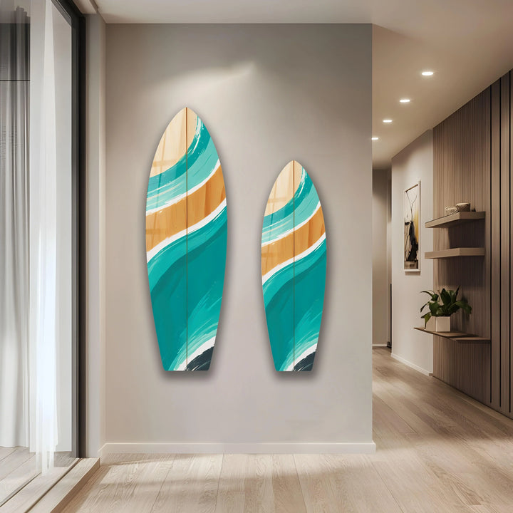 Blue Brown Surfboard Wall Art - MyPhotoStation