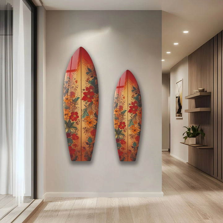 Beauty Vintage Flowers Surfboard Wall Art - MyPhotoStation