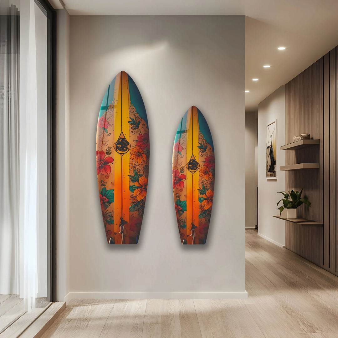 Botanical Vintage Surfboard Wall Art - MyPhotoStation