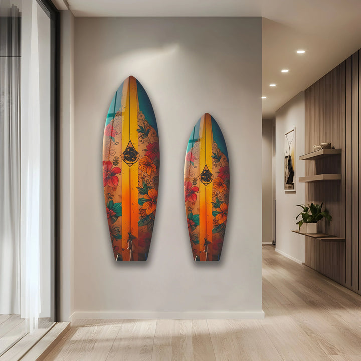Botanical Vintage Surfboard Wall Art - MyPhotoStation