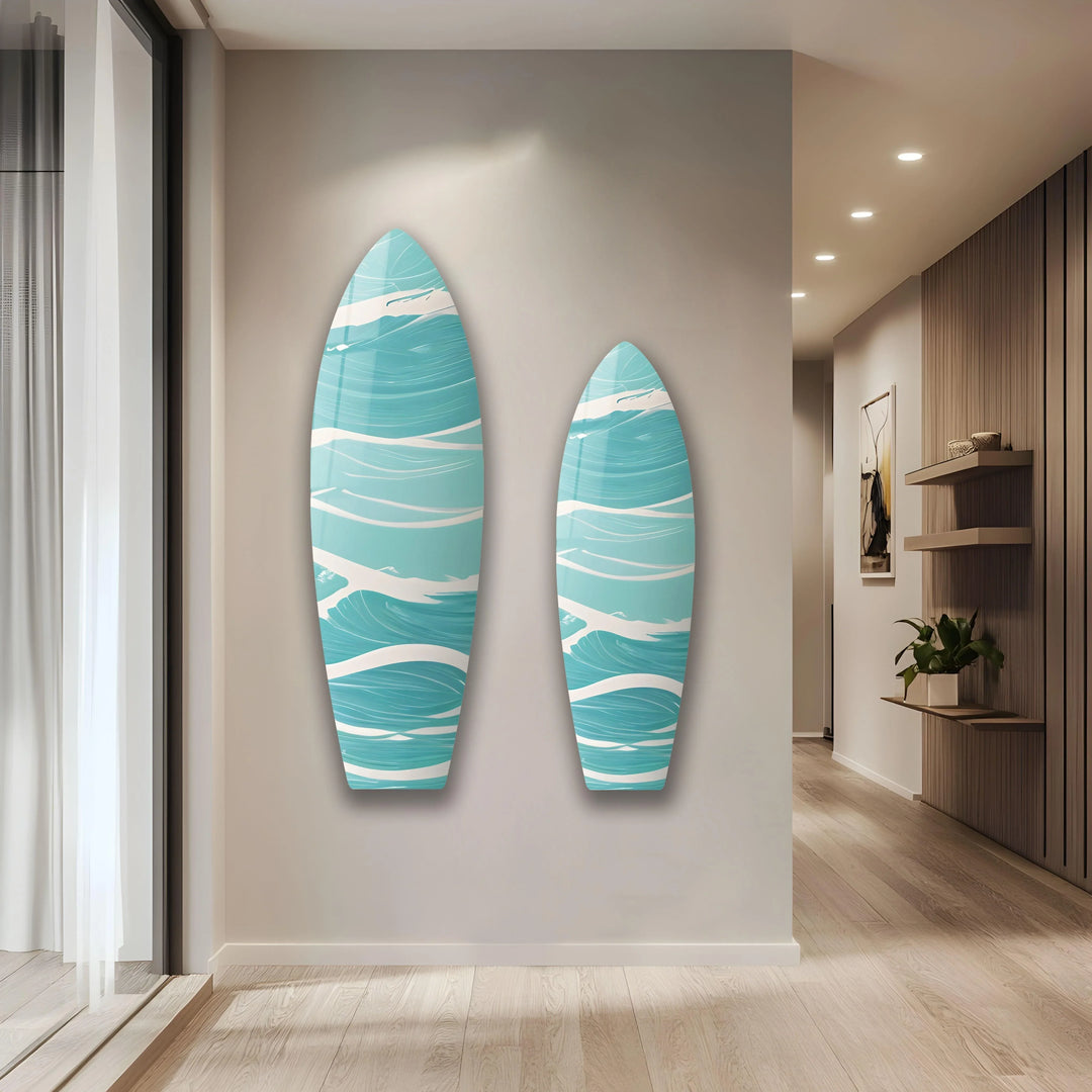 Blue Sea Wave Surfboard Wall Art - MyPhotoStation