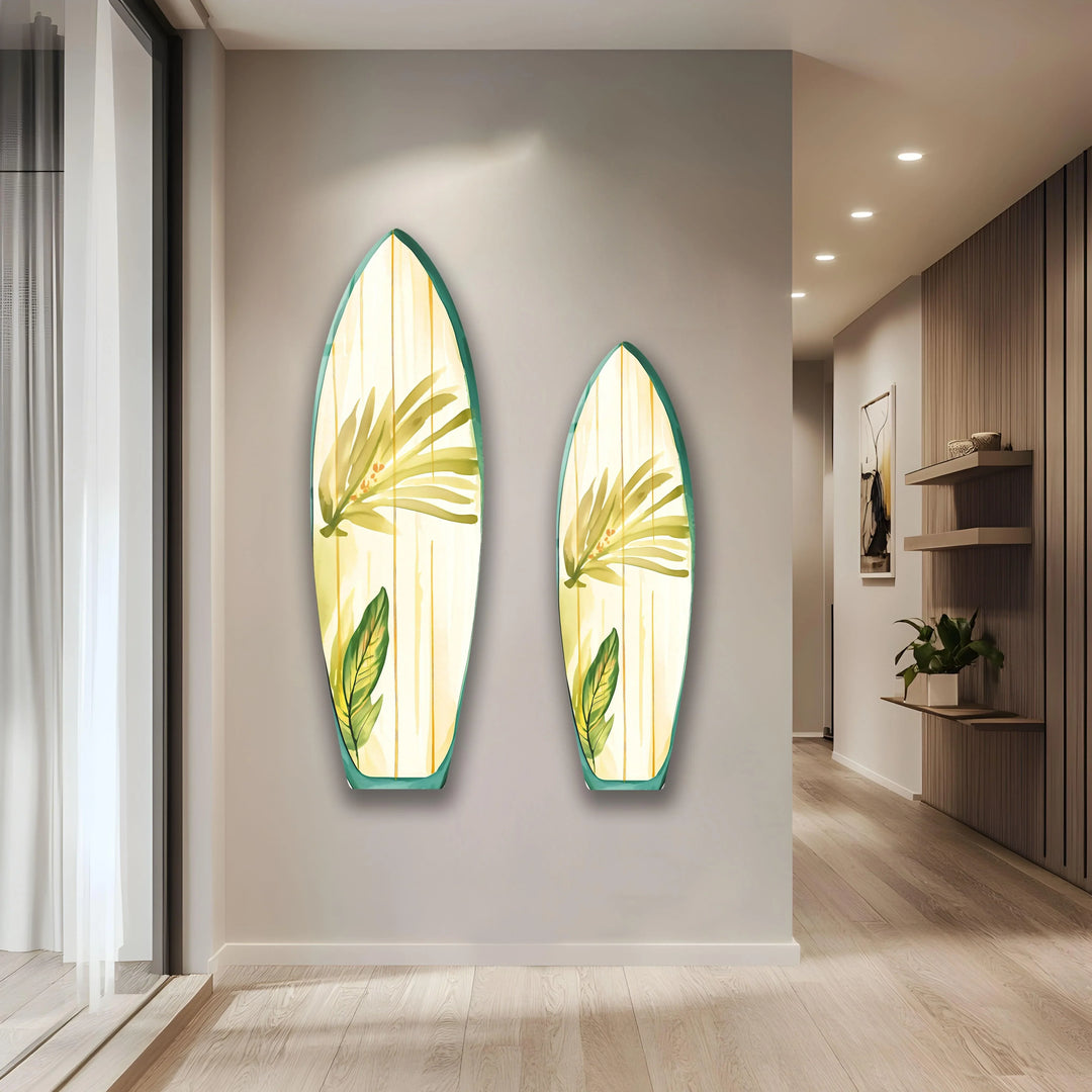 Green Leaf Surfboard Wall Art - MyPhotoStation