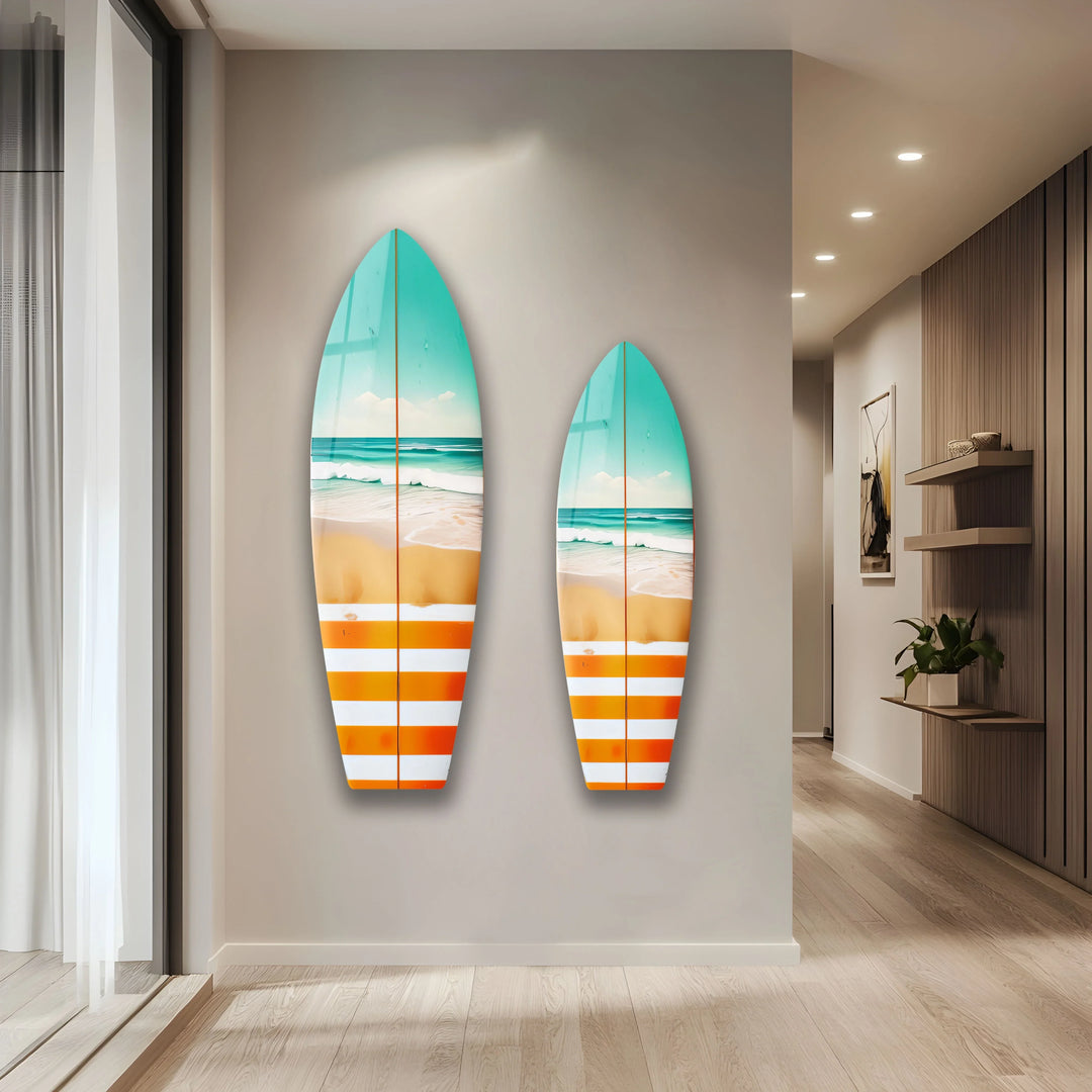 Striped Surfboard Wall Art – A Coastal Decor Statement - MyPhotoStation