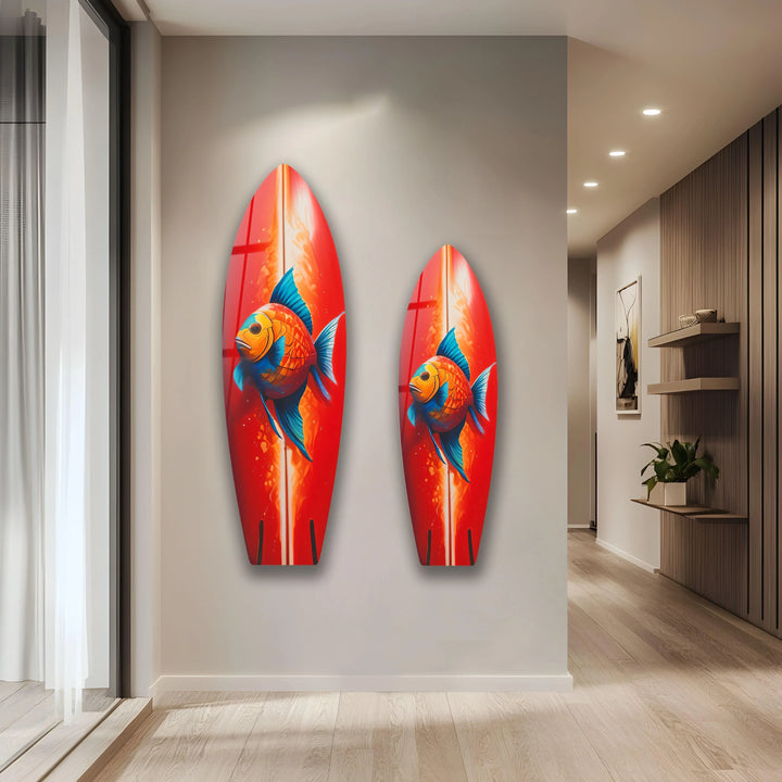 Red Fish Surfboard Wall Art - MyPhotoStation