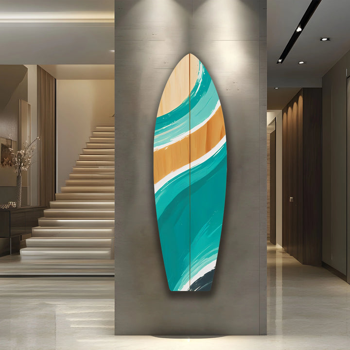Blue Brown Surfboard Wall Art - MyPhotoStation