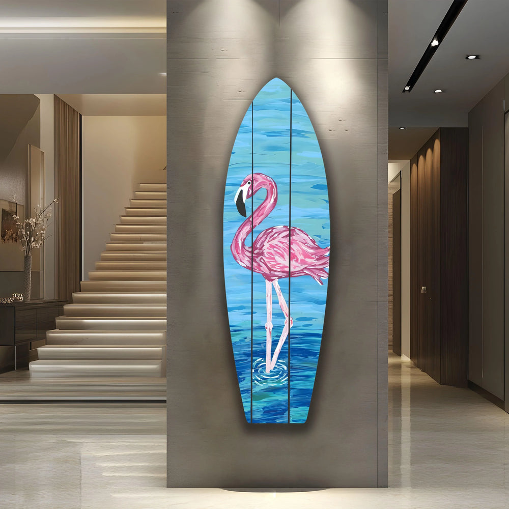 Flamingo Surfboard Wall Art - MyPhotoStation