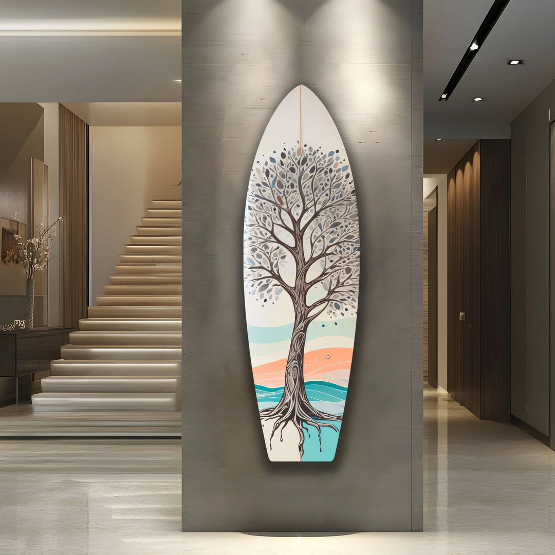 Brown Tree Surfboard Wall Art - MyPhotoStation